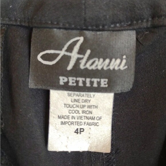 Alanni Petite Black Dress Pants Stretch with Belt loops and Pockets size 4P - Picture 5 of 16